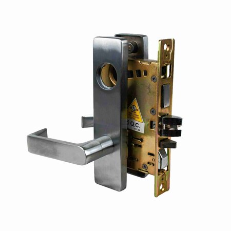 TRANS ATLANTIC CO. Right Hnd Gr. 1 Commercial Hvy Dty Mortise Lock in Satin Chrome-Passage Function w/ Sectional Lever DL-DXML10SSRH-US26D